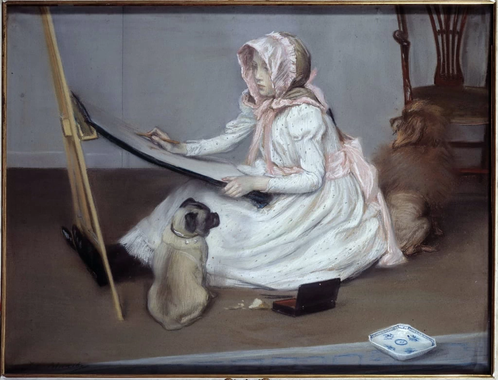 Giovane ragazza che disegna - Musee des Beaux, Arts, Rourn